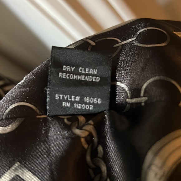 Wool Blend Double Breasted Herringbone Coat w Faux Fur Collar Black White - Picture 4 of 8